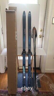 160cm LLBean DISCOVERY Waxless Cross Country Ski Nordic 3 Pin Bindings Poles Inc