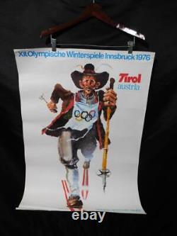 1976 Innsbruck Winter Olympic Games Cross Country Skiing Poster Walter Potsch