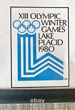 1980 Original Olympic Winter Games Lake Placid XC Skiing Event Poster Framed