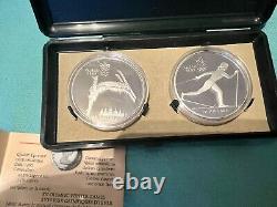 1988 Calgary Olympic 2 coin 1 oz Each proof set free style and cross country ski