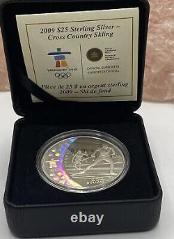 2009 25 Canada Dollars Sterling Silver Cross Country Skiing Coin