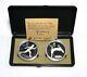 2 1988 Calgary Cnd Freestyle Cross-country Skiing Silver 1 Oz $20 Coin Proof Set