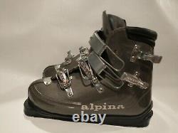 Alpina Ziri Made in Yougosla Vintage Rare 1980s Ski Boots Mens Size 7.5 Grey