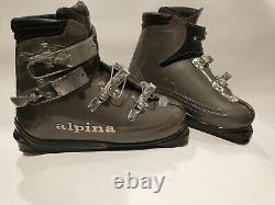 Alpina Ziri Made in Yougosla Vintage Rare 1980s Ski Boots Mens Size 7.5 Grey