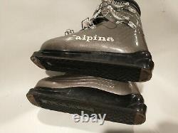 Alpina Ziri Made in Yougosla Vintage Rare 1980s Ski Boots Mens Size 7.5 Grey