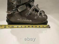 Alpina Ziri Made in Yougosla Vintage Rare 1980s Ski Boots Mens Size 7.5 Grey