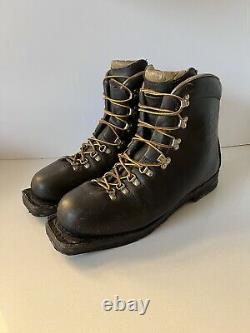 Asolo Sport Extreme Vintage Cross Country Ski Boot Black Leather 3 Pin Italy 12M