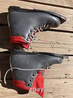 Asolo boots tour asoflex 75mm 3 pin cross country Vibram vintage ski skiing red