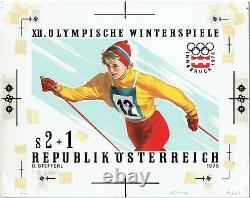 Austria 1975 Artwork Artist Drawing Olympic Winter Sports Cross-country Skiing