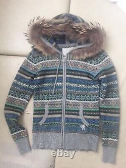 BOGNER saga furs wool WOMAN size M t shirt HOODIE cross country snowboard ski ru