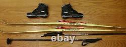Fischer Crown 147 cm Cross Country Skis Rottefella Bindings Boots Poles Pre-Ow