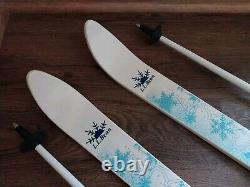 LL Bean Kids Toddlers Cross Country 85cm Skis, 2 SWIX Poles Set, Quality