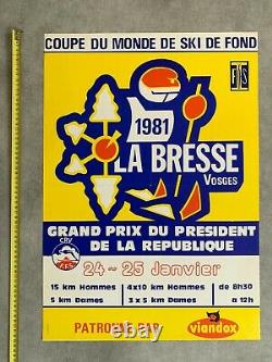 La Bresse 1981 cross country ski world championship vintage poster