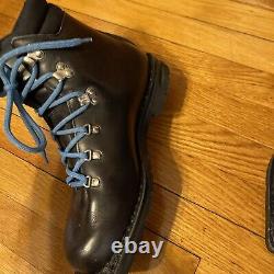 Men's Merrell Cross Country Ski Black Leather Hiking Boots Made In Italy Sz 9.5