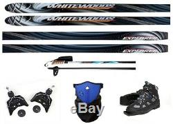 NEW EXPLORER XC cross country 75mm SKIS/BINDINGS/BOOTS/POLES PACKAGE 180cm