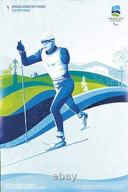 Original Vintage Poster Vancouver Winter Paralympics Olympic Cross Country Ski