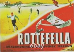 Original vintage poster ROTTEFELLA SWEDISH CROSS COUNTRY SKIING 1945