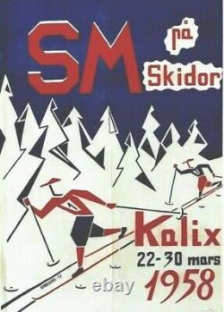 Original vintage poster SWEDISH CROSS COUNTRY SKI SM 1958