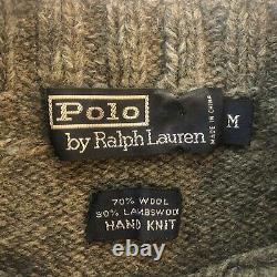 Polo Ralph Lauren Fair Isle Hand Knit Wool Lambs Wool Ski Sweater Men Medium