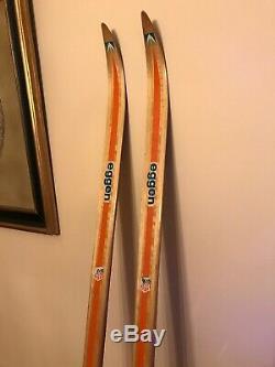 RARE Vintage Eggen Wood Cross Country Nordic Skis 190 CM Norway Skilom Bindings