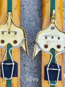 RARE Vintage Eggen Wood Cross Country Nordic Skis 205 CM Norway TROLL Bindings