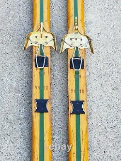 RARE Vintage Eggen Wood Cross Country Nordic Skis 205 CM Norway TROLL Bindings