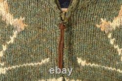 Ralph Lauren Polo Sport Fair Isle Men Medium Hand Knit Wool Alpaca Ski Sweater