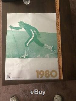 Rare Lake Placid NY 1980 Winter Olympics Cross Country Ski Official Print Poster