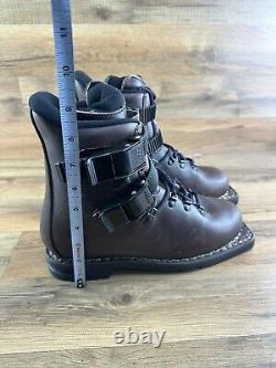 Rossignol 75 mm 3 Pin Leather Nordic XC Ski Boots Telemark 7 Vibram Not Insoles