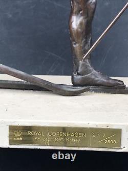 Royal Copenhagen Sterett Gittings Kelsey Cross Country Skiier Bronze Statue #247