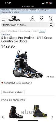 Salomon S-Lab Skate Pro Prolink 16/17 Cross country boots size 36 2/3, US 4.5