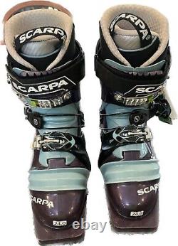 Scarpa T2 Eco XC Telemark Cross Country 75 Mm Ski Boots Size 24.0 Womens 7
