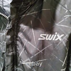 Swix Mens Ski Jacket L Reversible Black Hooded Cross Country Skiing Running Coat