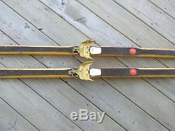 Toppen Lignostone 210cm Waxable Hickory Wooden Cross Country Skis 3-pin Binding