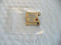 Tx- Vintage Certified Cross Country Ski Nut Pin Back #42832 Real Nice