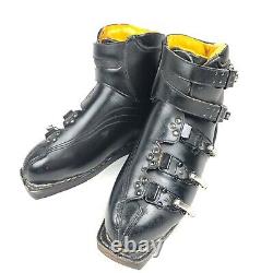 VINTAGE LEHER Handmade Leather Alpine Ski Boots Made Yugoslavia Men's Size US 9