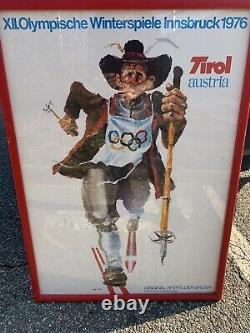 VTG LOT 4 Posters 1976 Innsbruck Winter Olympics Skiing ORIGINAL Walter Potsch