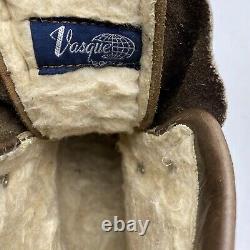 VTG Vasque Men's Brown Leather Fur 3 Pin Cross Country Ski Boots 7597 Sz 8.5 EE