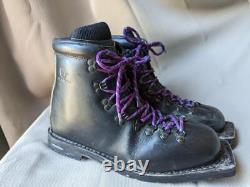 Vintage 3-PIN cross country SCARPA 46 boots ITALY black 75mm telemark VIBRAM