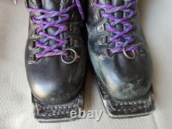 Vintage 3-PIN cross country SCARPA 48 boots ITALY black 75mm telemark VIBRAM