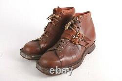 Vintage 40s Leather Military Cross Country 10th Mountain Ski Boots Mens 12 EU 46