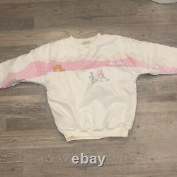 Vintage Adidas 80s 90s Cross Country Ski Mountain Crew Sweatshirt White Pink