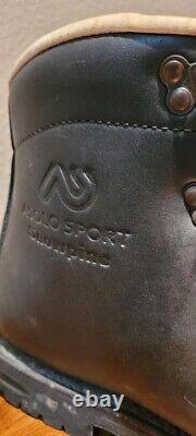 Vintage Asolo Sport Snowpine Leather Telemark Ski Boots ITALY Black size 9.5