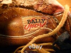 Vintage BALLY SPORT Cross Country Ski Boots brown Leather Swiss Made