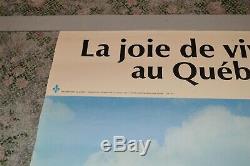 Vintage Cross Country Skiing Poster Quebec Canada Tourism