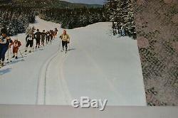 Vintage Cross Country Skiing Poster Quebec Canada Tourism
