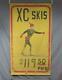 Vintage Cross Country Xc Skis Store Display Sign Painted Canvas Skiing Folk Art