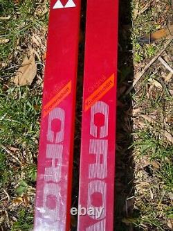 Vintage Fischer Crown Base Cross Country Touring Skis 210 with salomon bindings