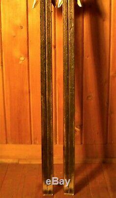 Vintage HEAD LT 185-cm Wood NORWAY Cross-Country Skis withSKILOM 3-pin Bindings