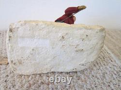 Vintage Hand Made Heavy Paper Mache Sculpture Of Cross Country Ski Figure